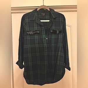 J Crew plaid blouse